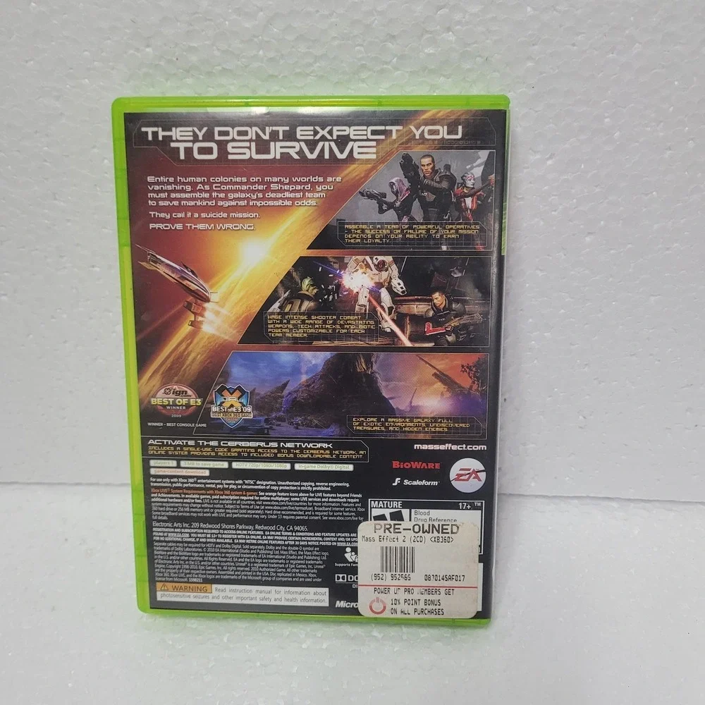 Mass Effect 2 Xbox 360 CIB Complete Tested & Working